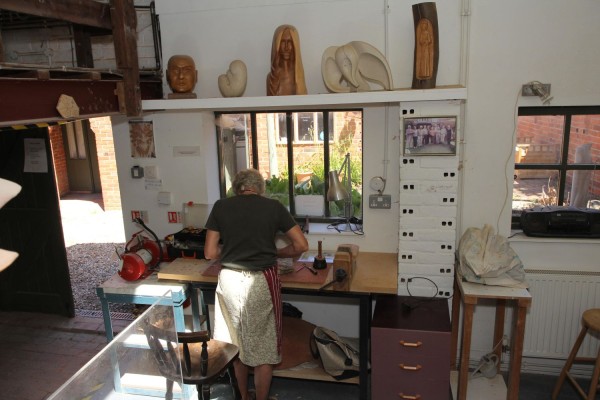 Man in a pottery workshop