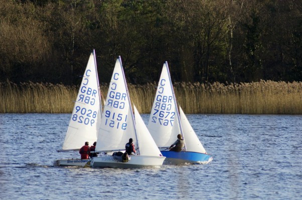 Three sailing boats, Frensham Pond.