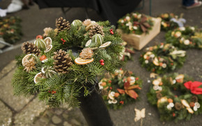 Christmas Wreaths at Market