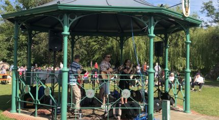 Band playing music in a bandstand